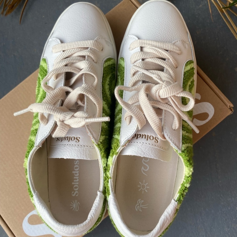 SOLUDOS NWT Ibiza Platform Psychedelic Spiral Green Sneaker in Women’s size 8.5 - Picture 7 of 12